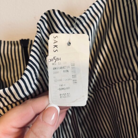 Saks 5th Ave Geren Ford | 100% Silk Strapless Sweetheart dress size large - Picture 7 of 8